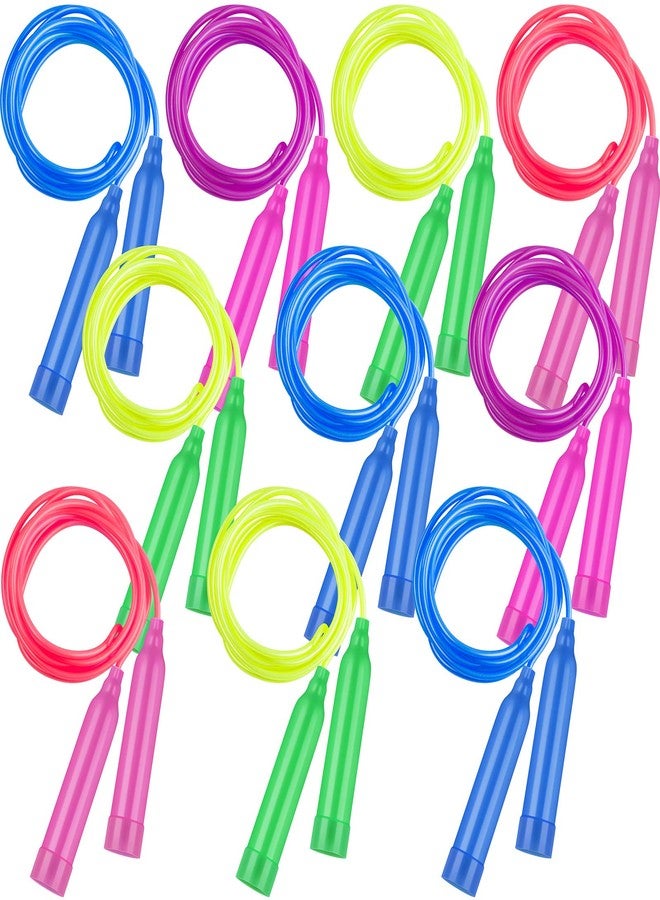 Elcoho 10 Pack Colorful Kids Jump Rope Set Adjustable Plastic Kids Jump Rope Skipping Rope Outdoor Jump Ropes Great Party Favor - Image 1
